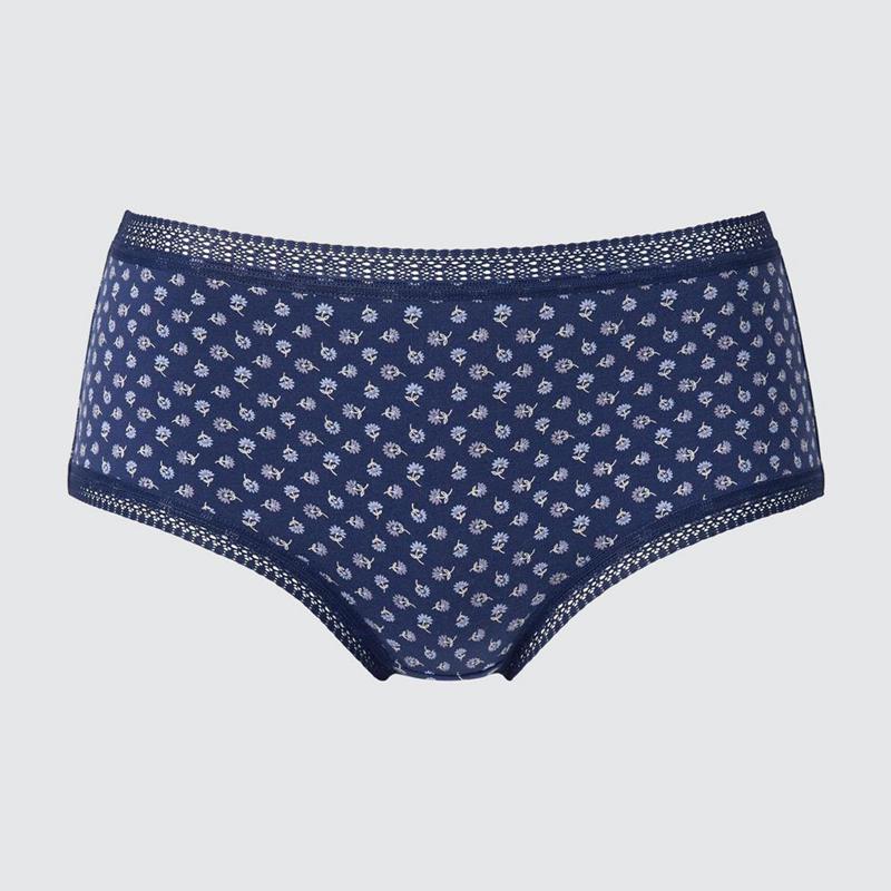 Uniqlo Hiphugger (Flowers) Women Briefs Navy  US |  VKTJ-76142