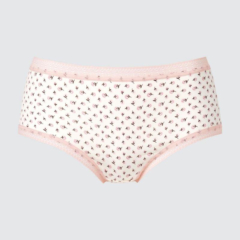 Uniqlo Hiphugger (Flowers) Women Briefs Off White  US |  QJHA-94813