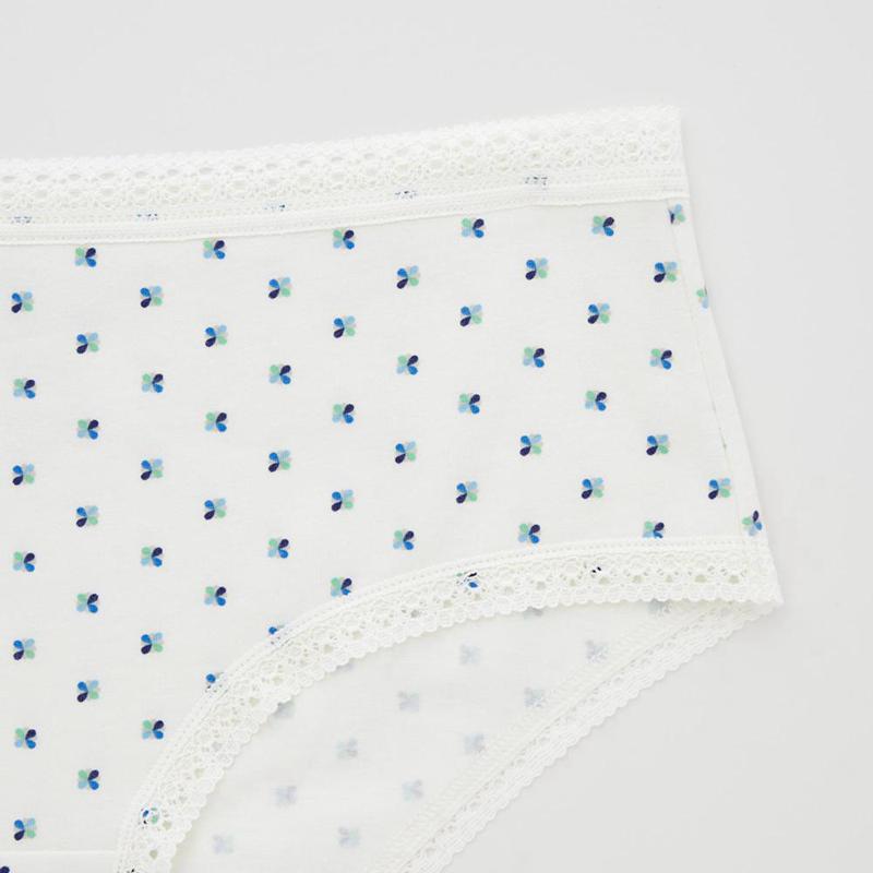 Uniqlo Hiphugger (Flowers) Women Briefs Off White  US |  DNXI-01295