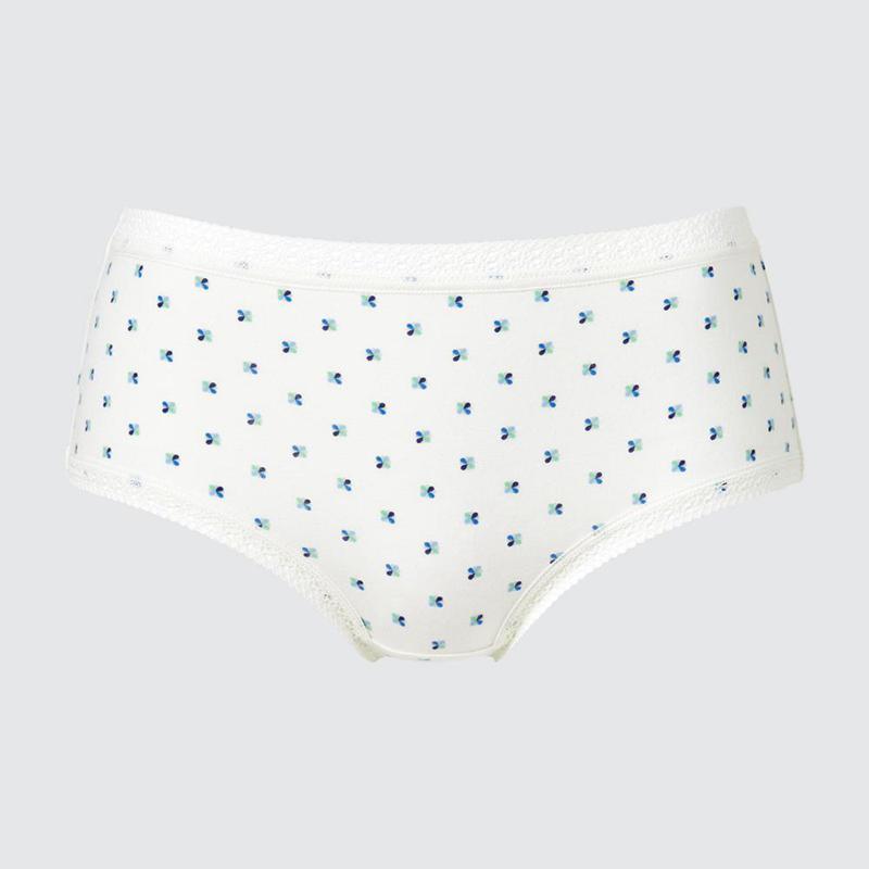 Uniqlo Hiphugger (Flowers) Women Briefs Off White  US |  DNXI-01295