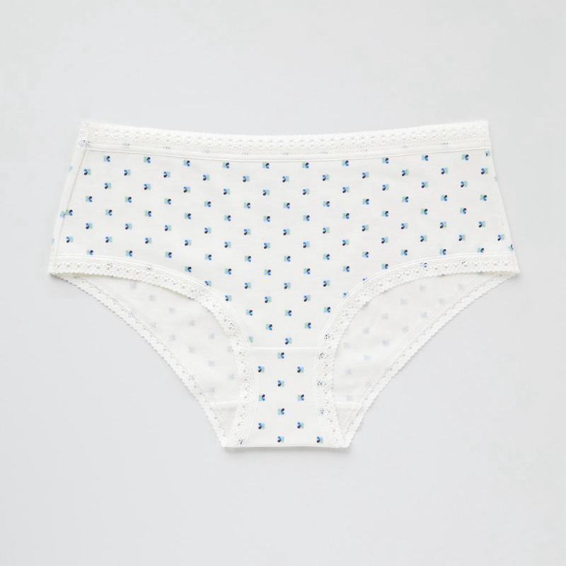 Uniqlo Hiphugger (Flowers) Women Briefs Off White  US |  KMSD-18690