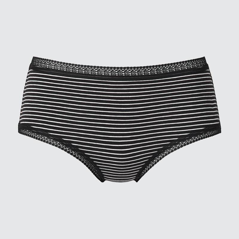 Uniqlo Hiphugger (Stripe) Women Briefs Black  US |  RSHV-74293