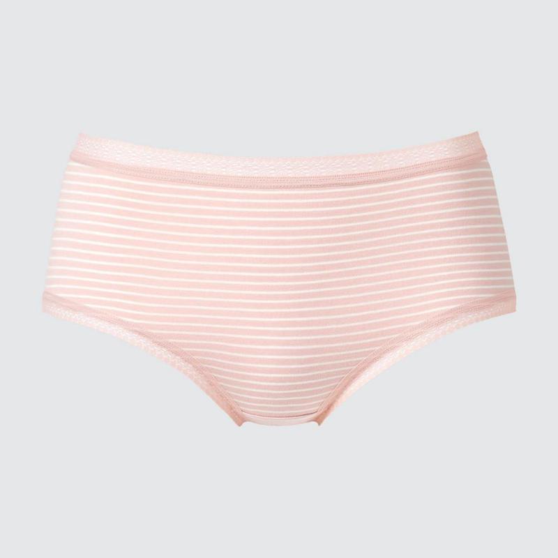 Uniqlo Hiphugger (Stripe) Women Briefs Pink  US |  FGPU-48652