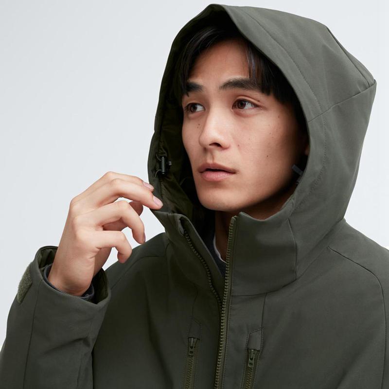 Uniqlo Hybrid Down (3D Cut) Men Parka Black  US |  ZFBN-73849