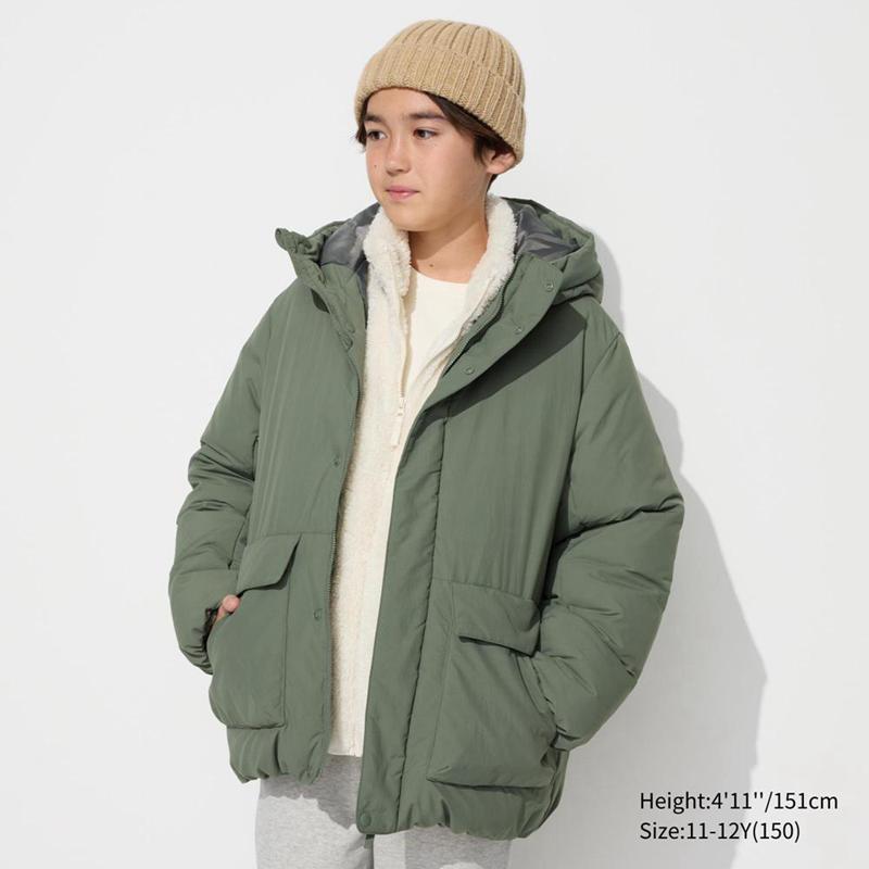 Uniqlo Hybrid Down Kids\' Parka Green  US |  KSBO-86194