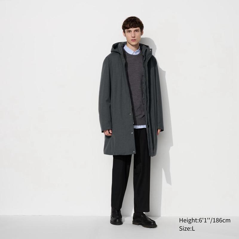 Uniqlo Hybrid Down Men Coat Black  US |  IDJB-45691