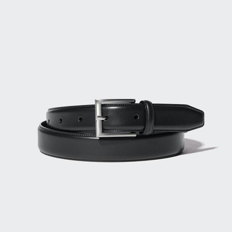 Uniqlo Italian Leather Stitched Men Belt Black  US |  JYUH-92078