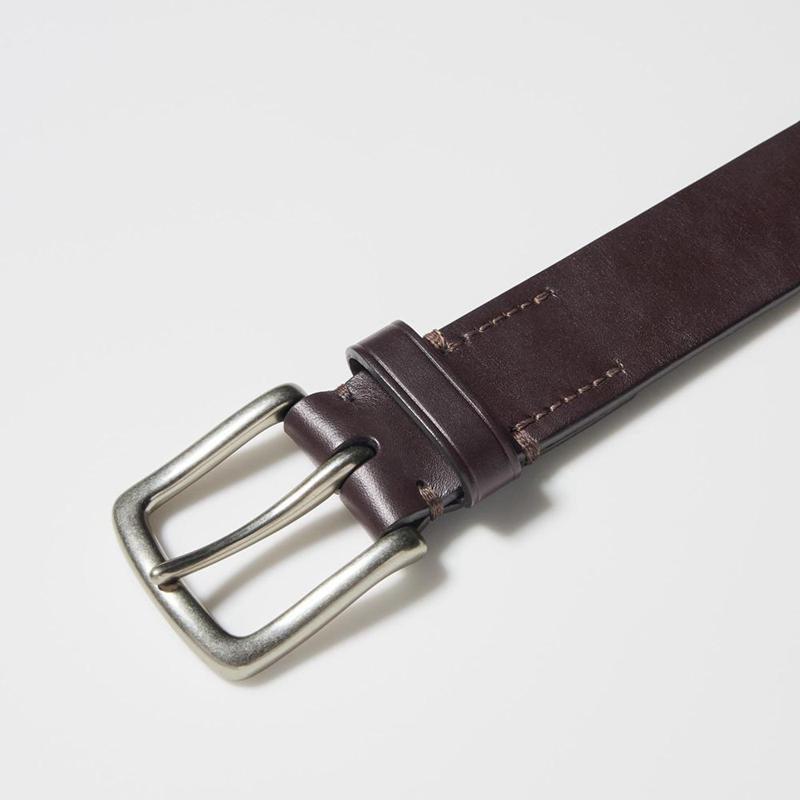 Uniqlo Italian Oiled Leather Men Belt Black  US |  WOLU-68150