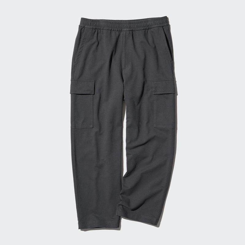 Uniqlo Jersey Easy Cargo Men Trousers Black  US |  XZTS-39207