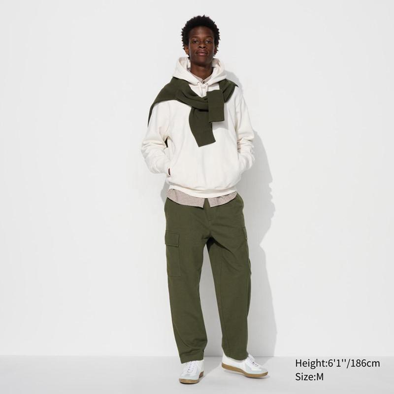 Uniqlo Jersey Easy Cargo Men Trousers Olive  US |  INVU-70613