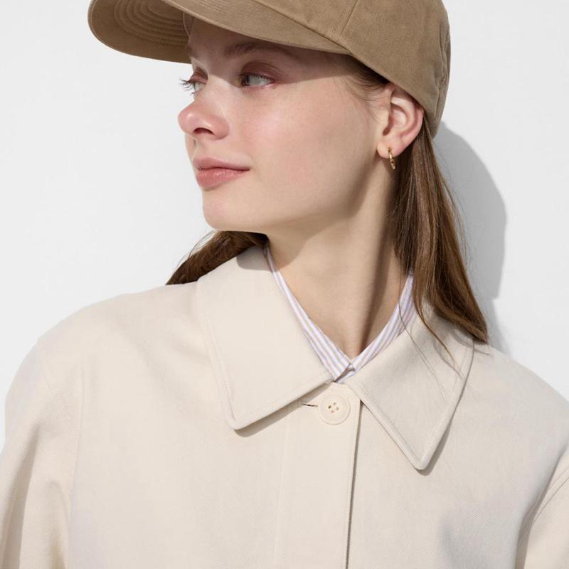 Uniqlo Jersey Relaxed Women Jackets Beige  US |  MSKI-85037