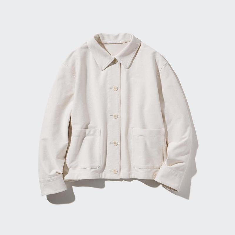 Uniqlo Jersey Relaxed Women Jackets Natural  US |  AUQT-40875