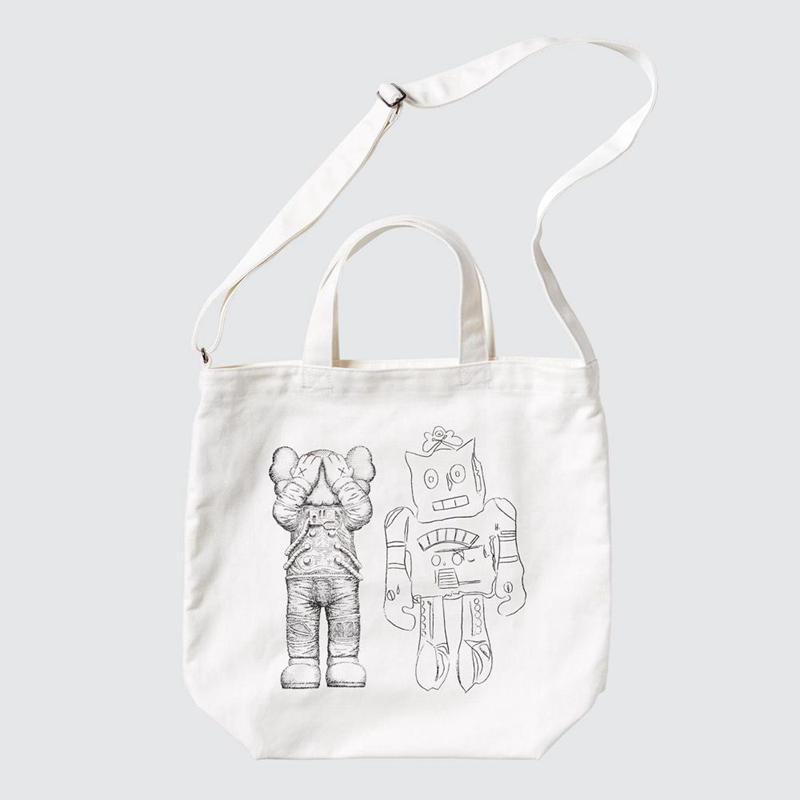 Uniqlo KAWS + Warhol UT 2-Way Tote Women Tote Bag Off White  US |  WELN-63547