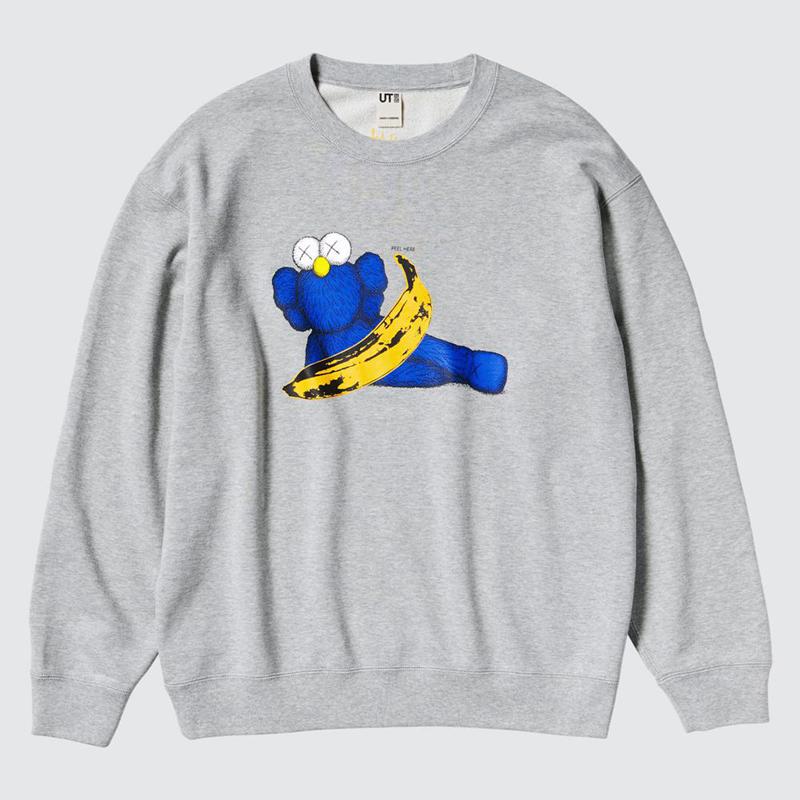 Uniqlo KAWS + Warhol UT Graphic Women Sweatshirts Grey  US |  QKOR-04879