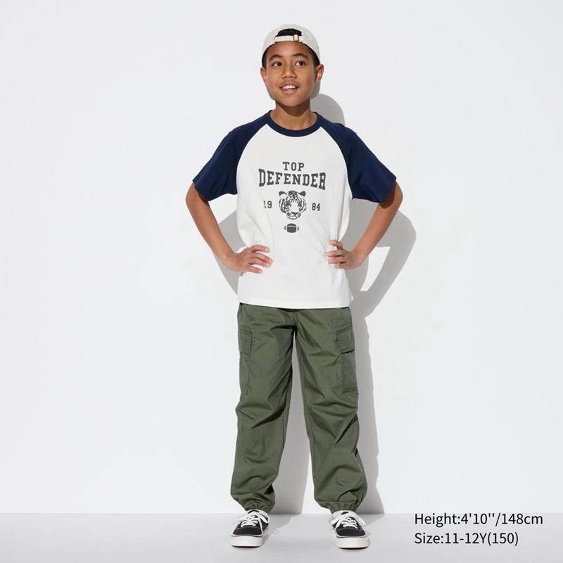 Uniqlo Kids Parachute Cargo Kids' Trousers Olive  US |  TWXR-47230