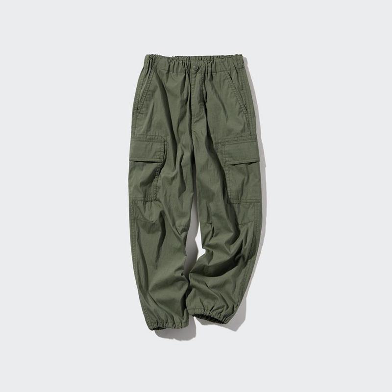 Uniqlo Kids Parachute Cargo Kids' Trousers Olive  US |  TWXR-47230