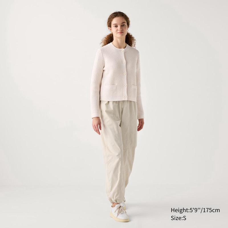 Uniqlo Knit Short Women Jackets Off White  US |  NLSO-67249