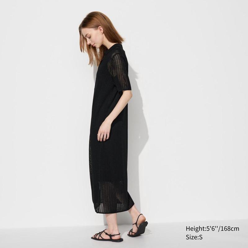 Uniqlo Lace Knit Women Dress Black  US |  EAGM-40725