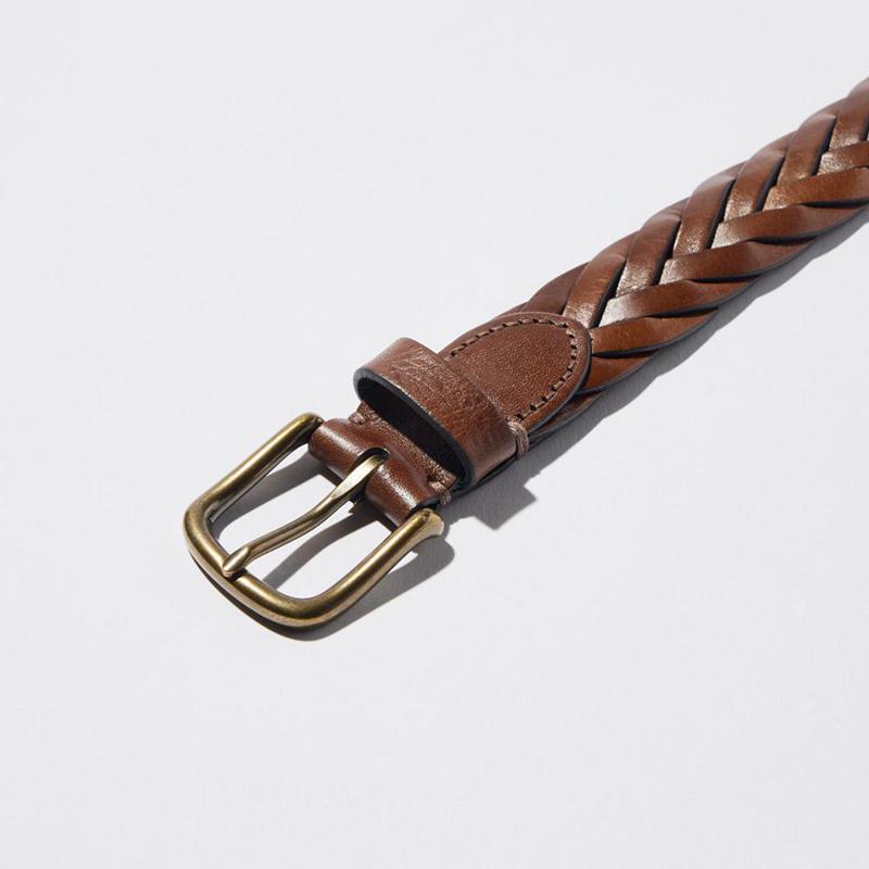 Uniqlo Leather Mesh (Wide) Men Belt Brown  US |  NCKX-38720