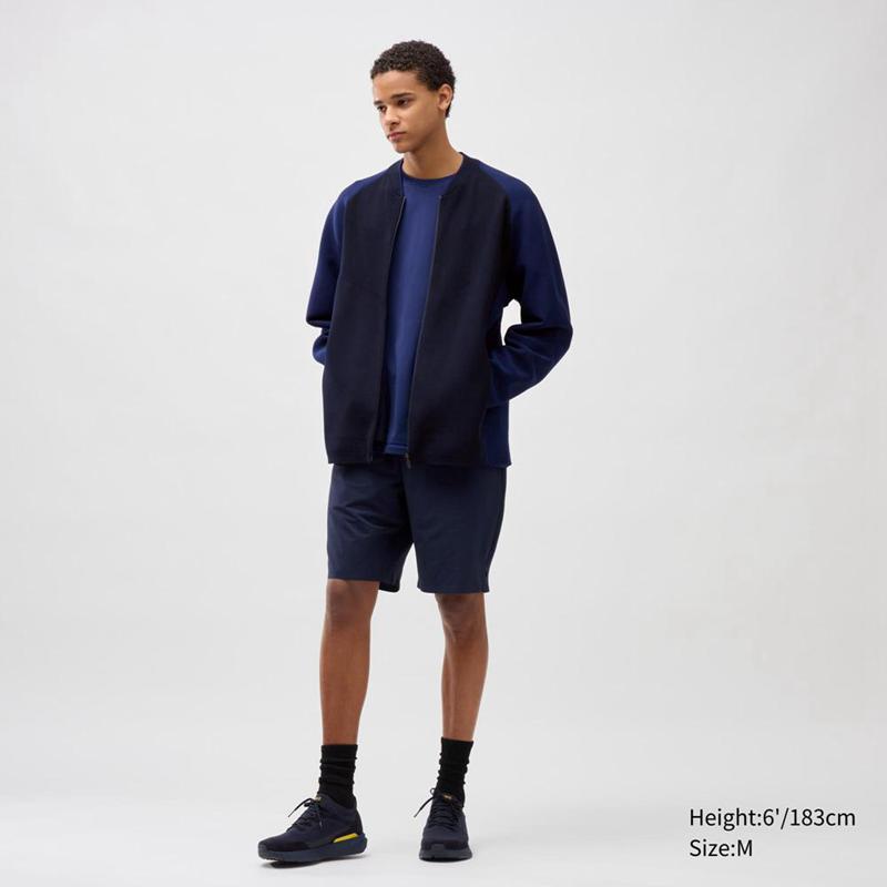 Uniqlo Light Knit Full-Zip Men Jackets Navy  US |  JOGI-27458