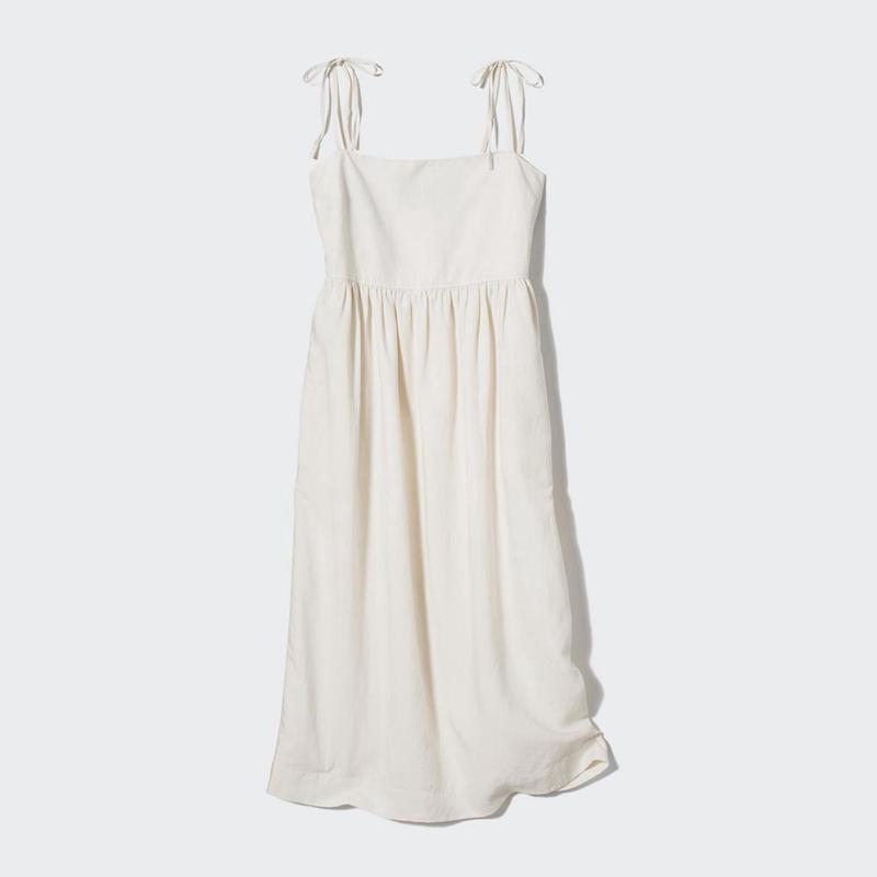 Uniqlo Linen Blend Camisole Women Dress Navy  US |  JXMW-19803