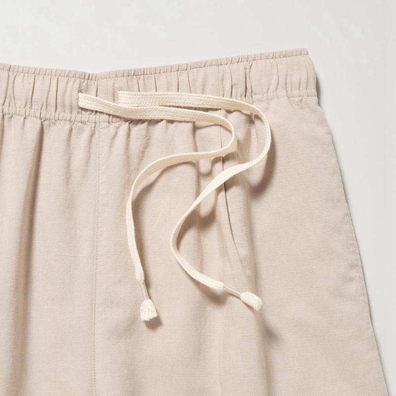 Uniqlo Linen Blend Easy Women Trousers Beige  US |  AJSR-52194