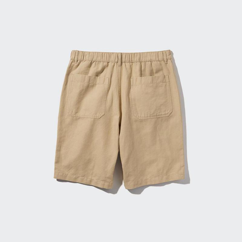 Uniqlo Linen Blend Men Shorts Blue  US |  PIYA-72986