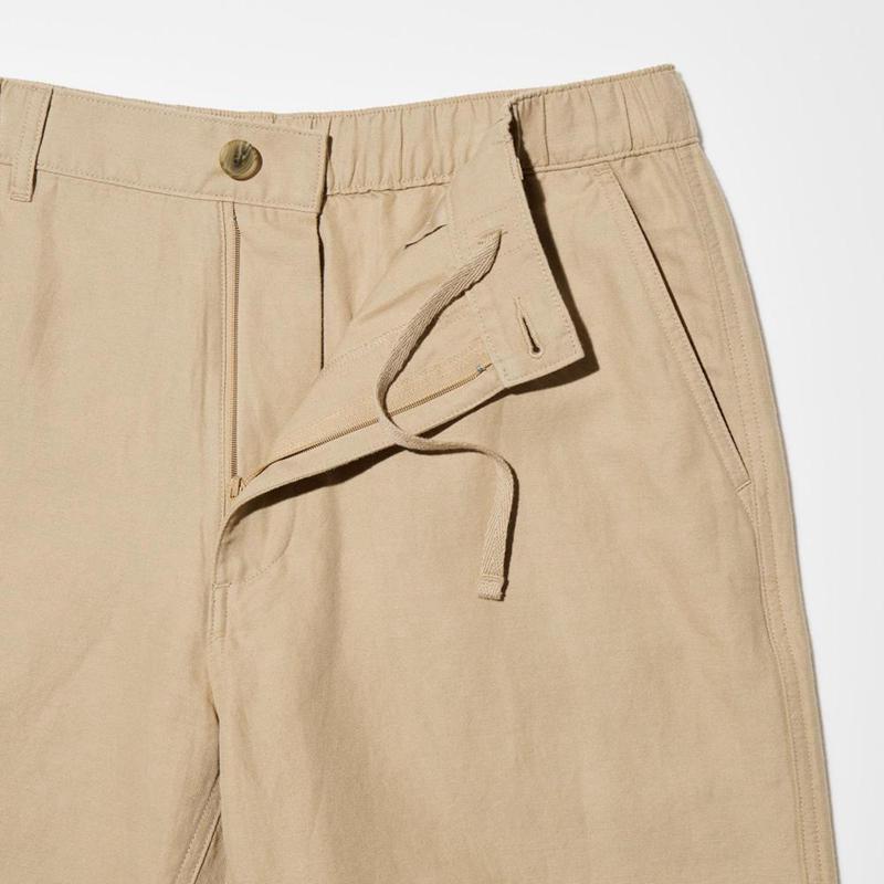 Uniqlo Linen Blend Men Shorts Natural  US |  OILN-01876