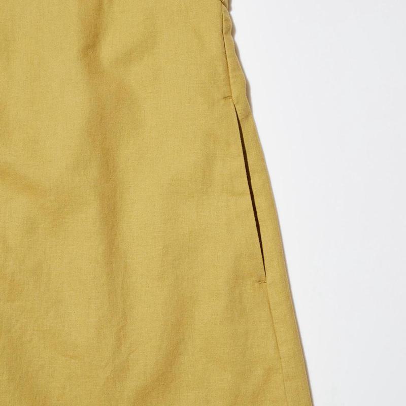 Uniqlo Linen Blend Mini (Sleeveless) Women Dress Yellow  US |  QINF-59108