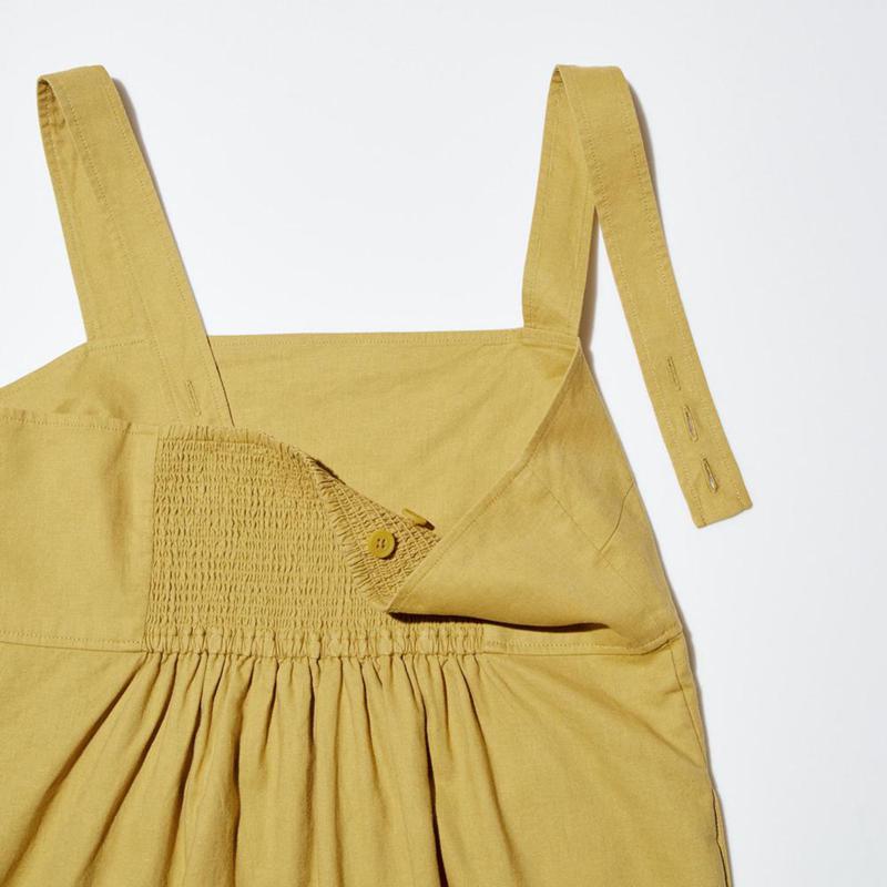 Uniqlo Linen Blend Mini (Sleeveless) Women Dress Yellow  US |  QINF-59108