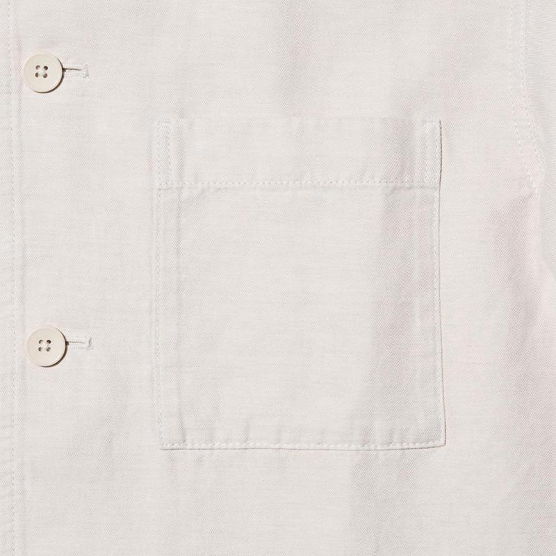 Uniqlo Linen Blend Relaxed Men Overshirts Olive  US |  FYJI-45128