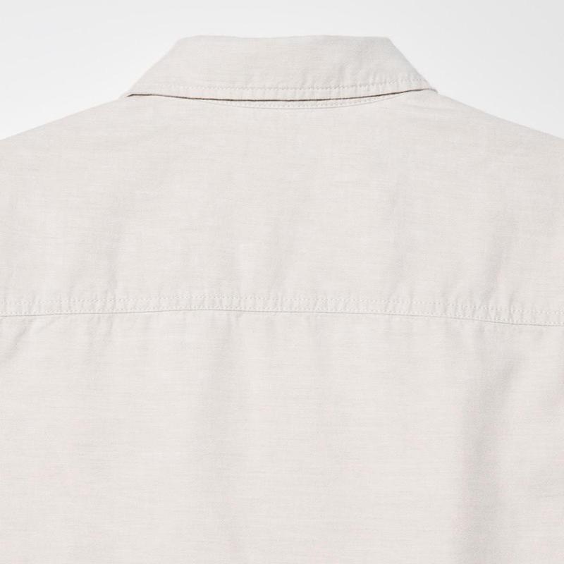 Uniqlo Linen Blend Relaxed Men Overshirts Olive  US |  FYJI-45128