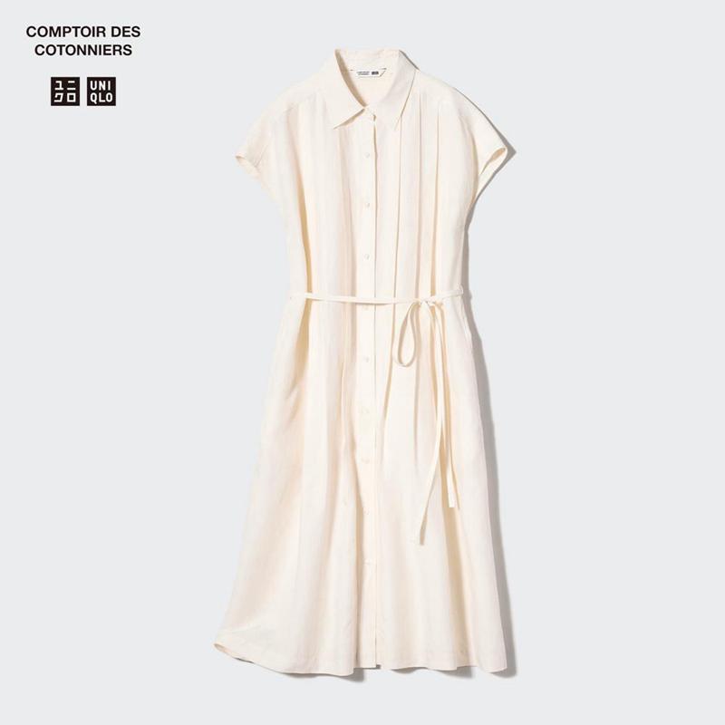 Uniqlo Linen Blend (Short Sleeve) Women Dress Black  US |  RHYU-80795