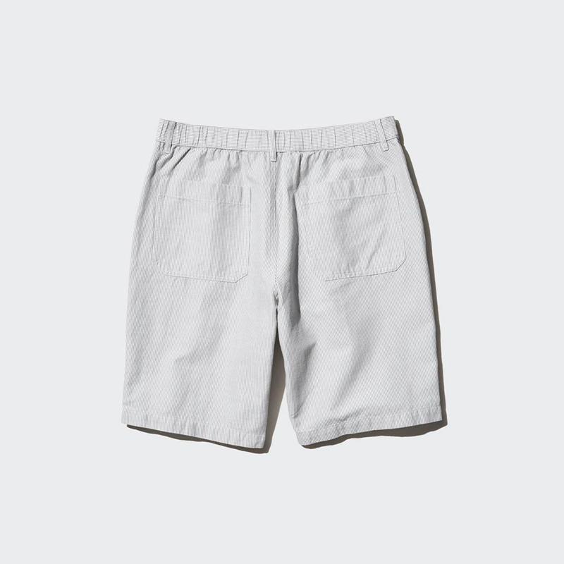 Uniqlo Linen Blend (Stripe) Men Shorts Blue  US |  ZCVP-24058