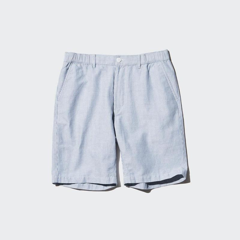 Uniqlo Linen Blend (Stripe) Men Shorts Blue  US |  ZCVP-24058