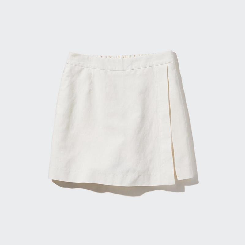 Uniqlo Linen Blend Women Skirts Black  US |  VCIH-85094