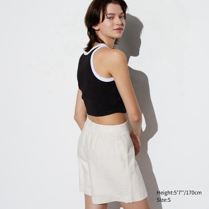 Uniqlo Linen Blend Women Skirts Off White  US |  WBHC-32760