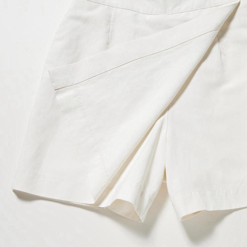 Uniqlo Linen Blend Women Skirts Off White  US |  WBHC-32760