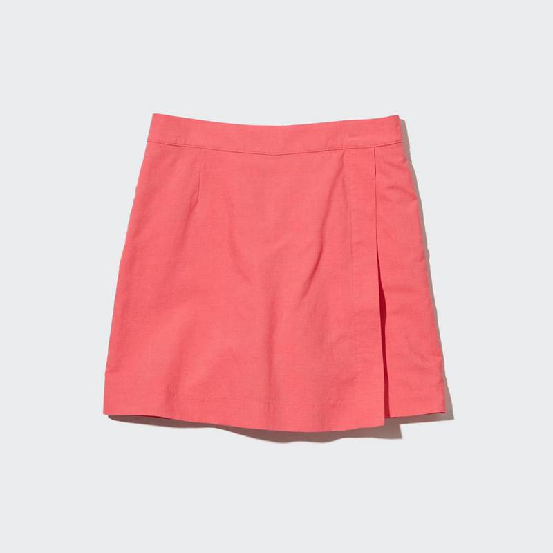 Uniqlo Linen Blend Women Skorts Black  US |  CPYK-48105