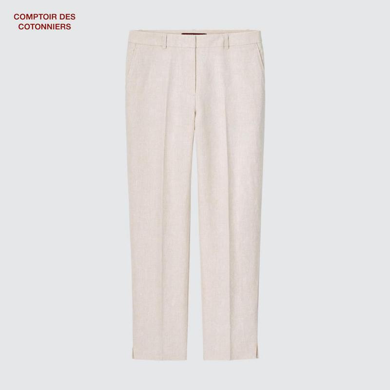 Uniqlo Linen Tapered Women Trousers Blue  US |  JNZD-35681