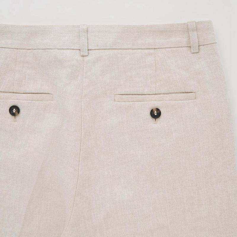 Uniqlo Linen Tapered Women Trousers Blue  US |  JNZD-35681