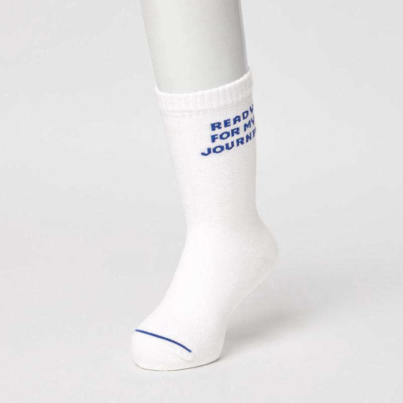 Uniqlo (Logo, 3 Pairs) Kids' Socks Blue  US |  OXJQ-10486