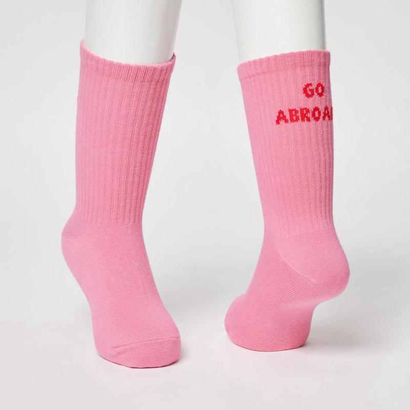 Uniqlo (Logo, 3 Pairs) Kids' Socks Pink  US |  QVMI-32195