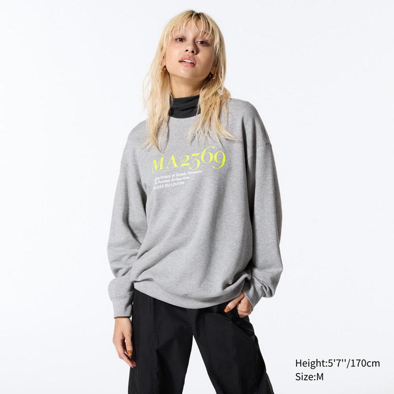 Uniqlo Louvre Archive UT Graphic Men Sweatshirt Grey  US |  LVKH-82061