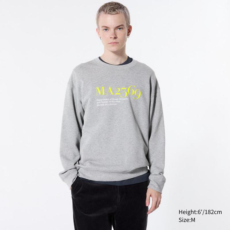 Uniqlo Louvre Archive UT Graphic Men Sweatshirt Grey  US |  LVKH-82061