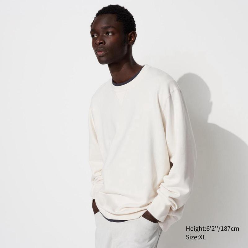 Uniqlo Men Sweatshirt Off White  US |  WUAT-06792