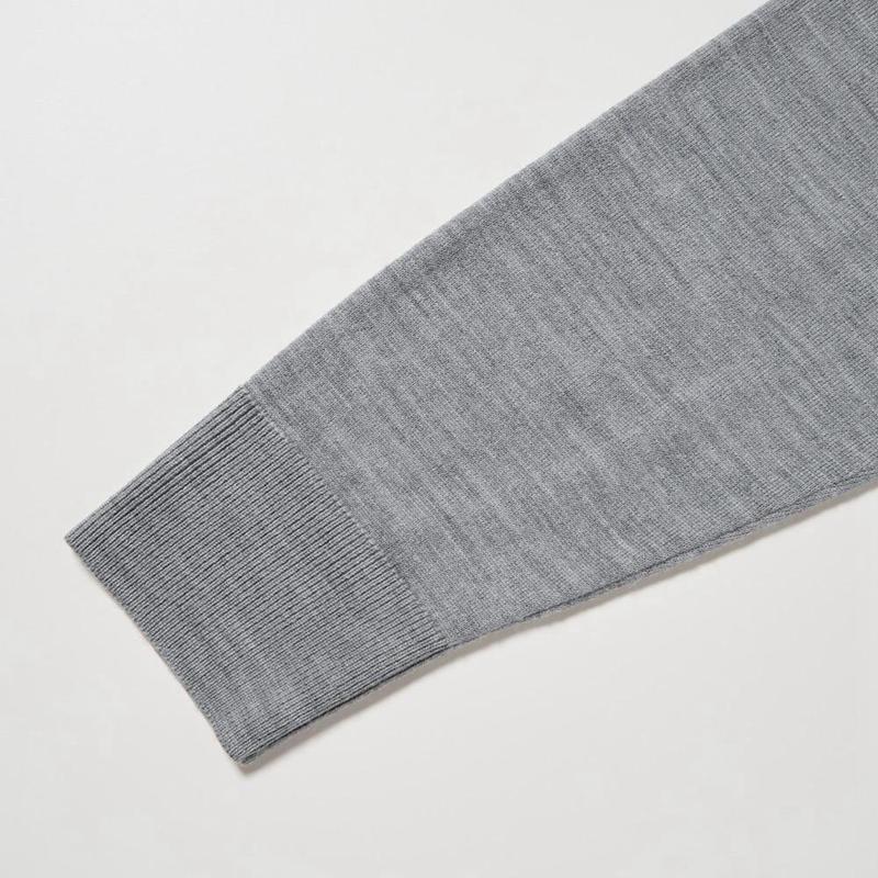 Uniqlo Merino Crew Neck Men Jumper Grey  US |  QJVH-75468