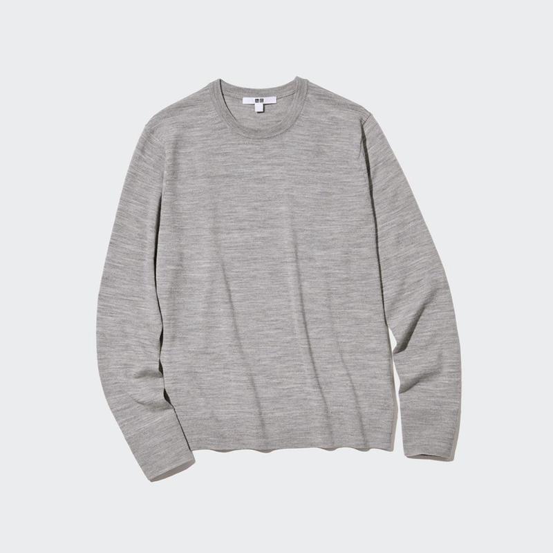 Uniqlo Merino Crew Neck Women Jumper Grey  US |  EAMX-92830