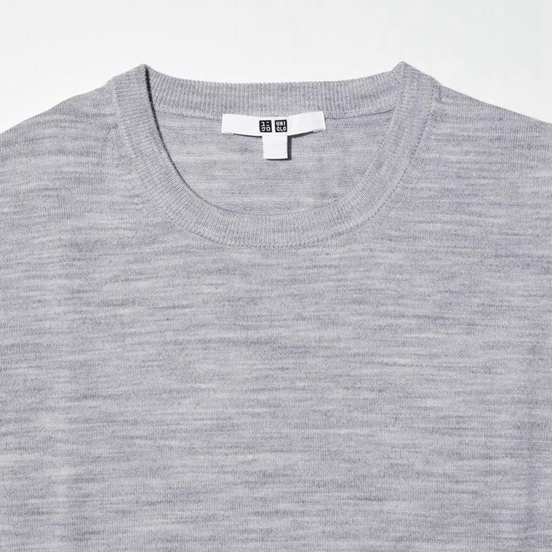 Uniqlo Merino Crew Neck Women Jumper Grey  US |  OQFU-27019