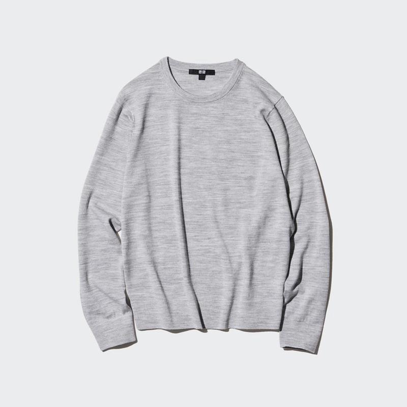 Uniqlo Merino Crew Neck Women Jumper Grey  US |  OQFU-27019